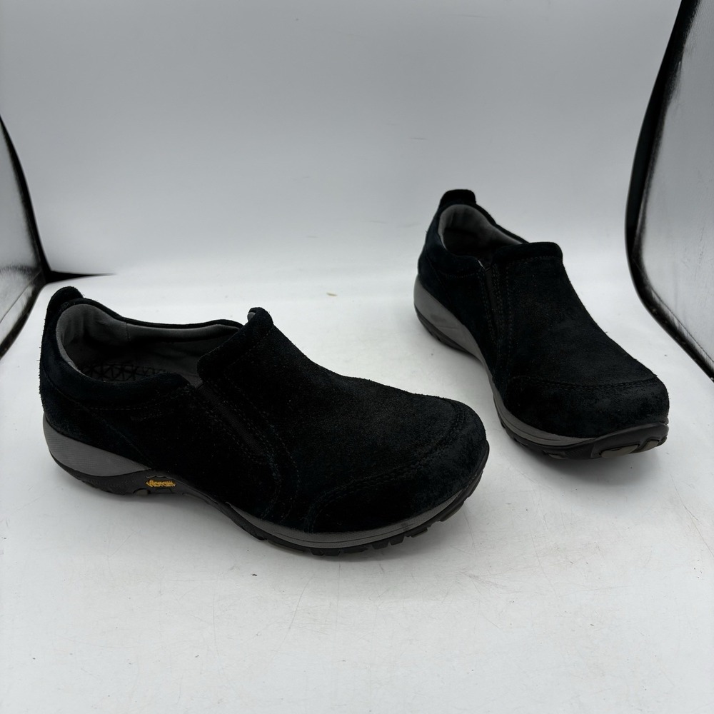 Dansko Shoes Womens Size 8 8.5 Pippy Slip On Black Waterproof Suede Leather